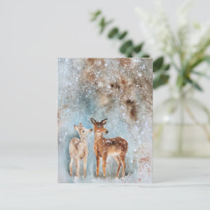 Postales de Navidades de venado de color agua   Fe