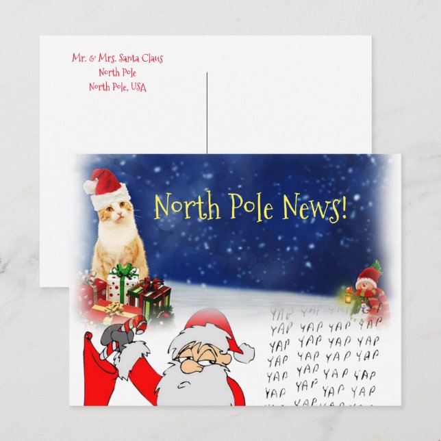 Postales de navidades del Polo Norte de Santa Kitt (Anverso / Reverso)