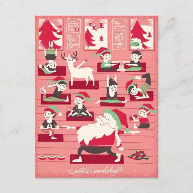 Postales de Navidades del Taller de Yoga de Santa  (Anverso)