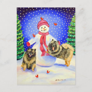 Postales de Navidades Keeshond
