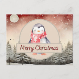 Postales de Navidades pingüinos