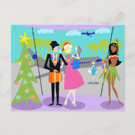 Postales de Navidades retro hawaianos