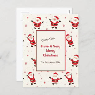 Postales de Navidades Santa Retro Cute