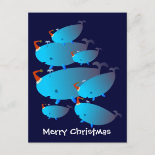 Postales de navidades: Una familia de ballenas