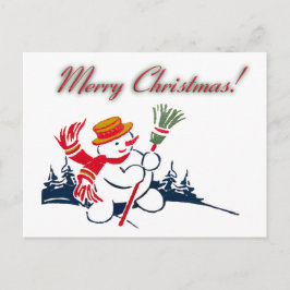 Postales de navidades Vintage Snowman