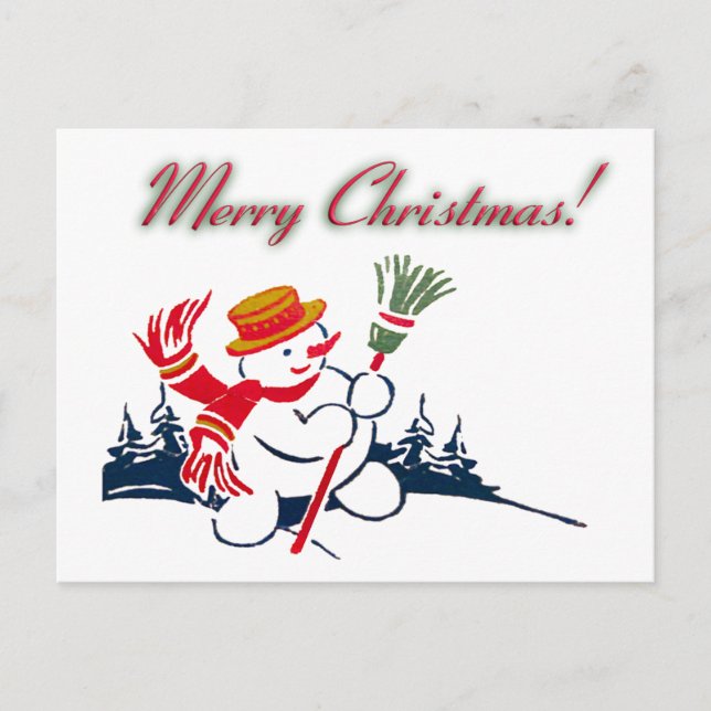 Postales de navidades Vintage Snowman (Anverso)
