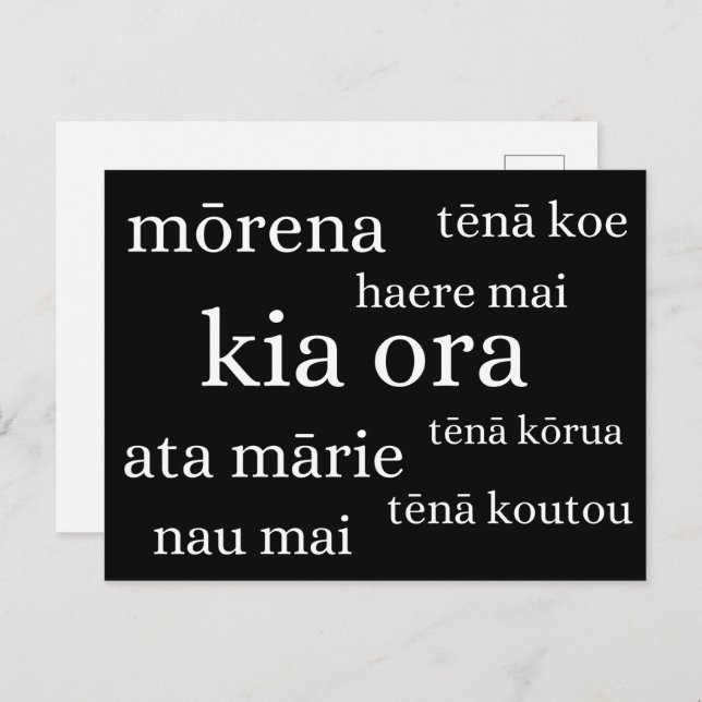 Postales de Nueva Zelanda con saludos de Kiwi (Anverso / Reverso)