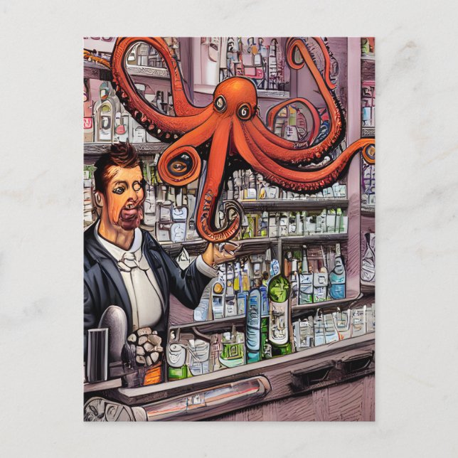 Postales de Octopus Bartender (Anverso)