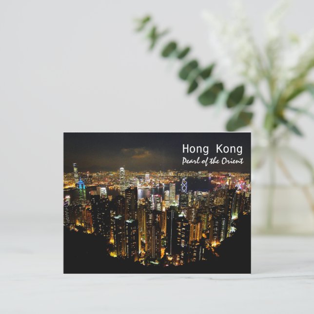 Postales de paisajes nocturnos de Hong Kong (Anverso de pie)