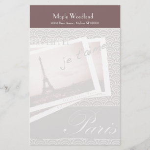 Postales de papel personalizado de París