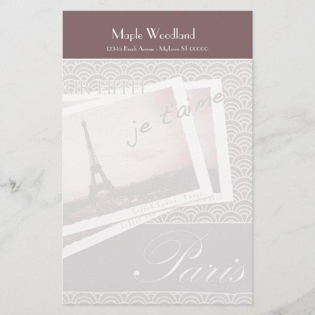 Postales de papel personalizado de París (Anverso)