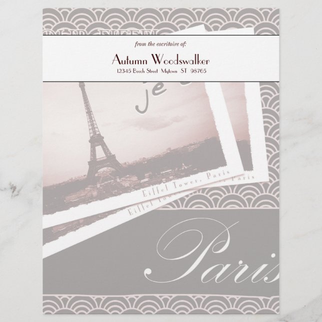 Postales de papel personalizado de París (Anverso)