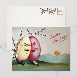Postales de Pascua de Huevo de la Pareja Vintage