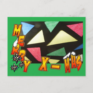 Postales de patrones y estrellas de vidrio manchad