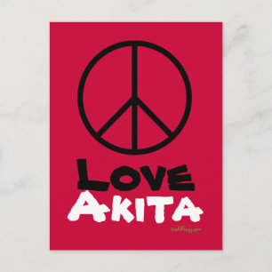 Postales de Peace Love Akita