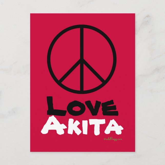 Postales de Peace Love Akita (Anverso)
