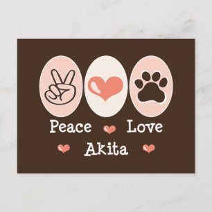 Postales de Peace Love Akita