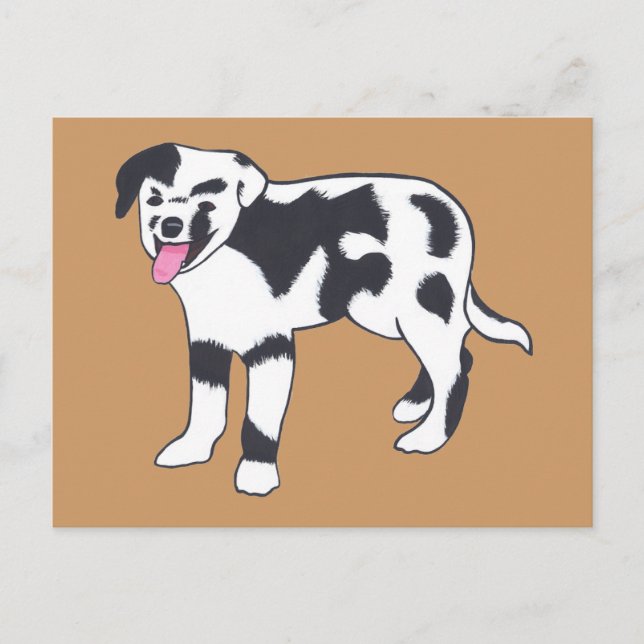 Postales de perro con manchas blancas y negras (Anverso)