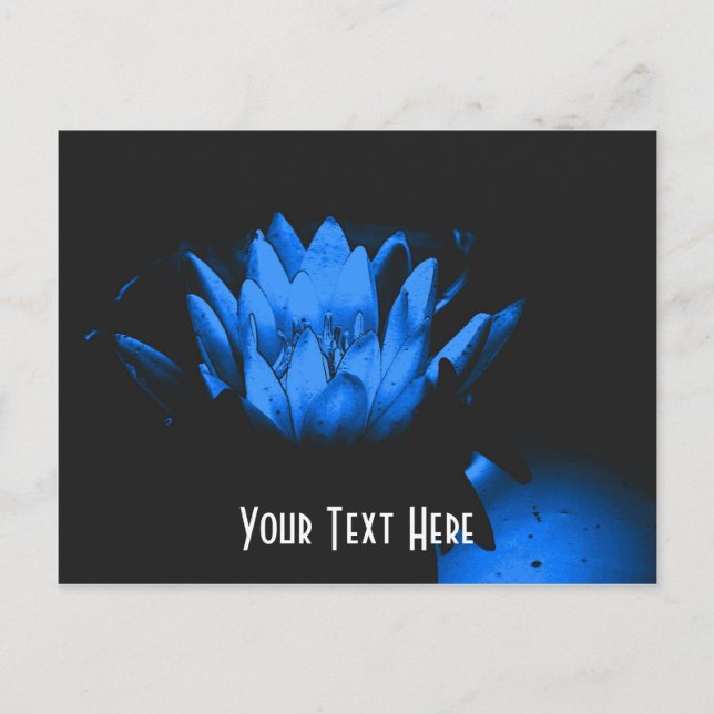 Postales de Personalizable Floral de Lily Azul bri (Anverso)