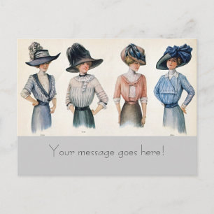 Postales de personalizable Paris Fashions 1910
