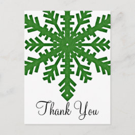 Postales de Personalizado de copo de nieve verde D