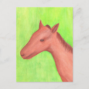 Postales de pintura de acuarela para caballos jóve