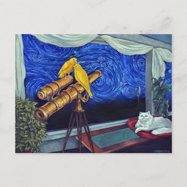 Postales de pintura de "AngelBelle y las Canarias" (Anverso)