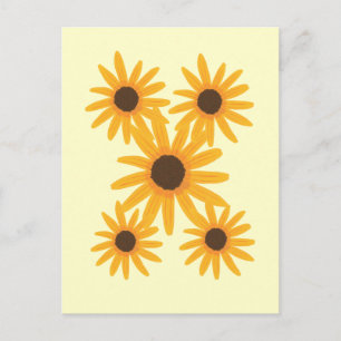 Postales de pintura de girasol amarillo