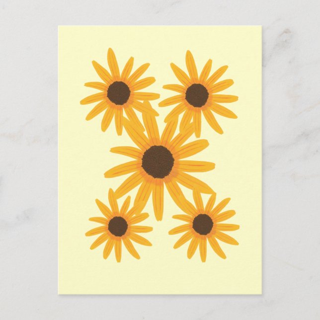 Postales de pintura de girasol amarillo (Anverso)