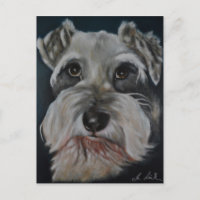 Postales de pintura Schnauzer