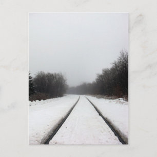 Postales de pistas de tren de niebla