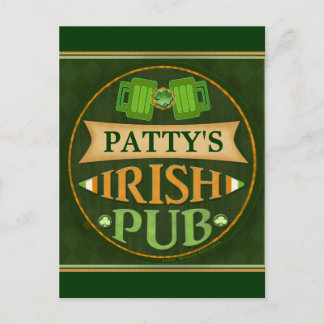 Postales de pub irlandesas personalizadas para el