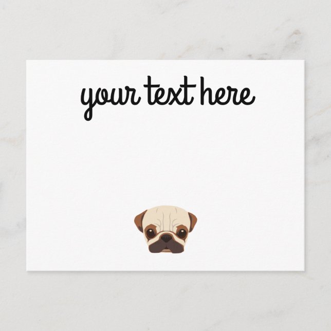 Postales de pug personalizadas (Anverso)
