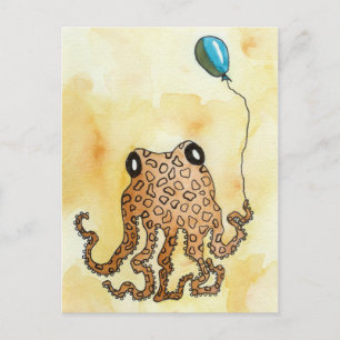 Postales de pulpo y globo