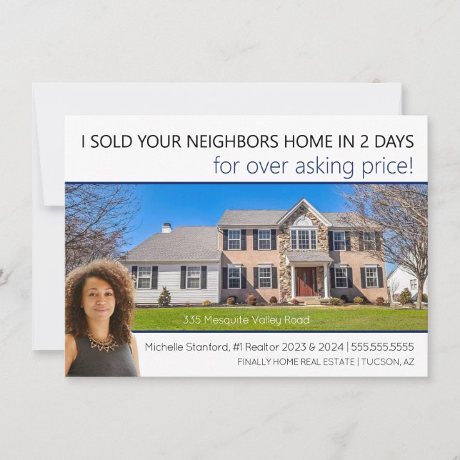 Postales de Realtor Profesional de Venta Moderna (Anverso)