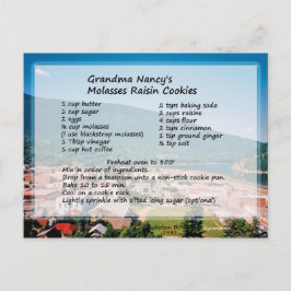 Postales de receta de cocina de melaza Raisin