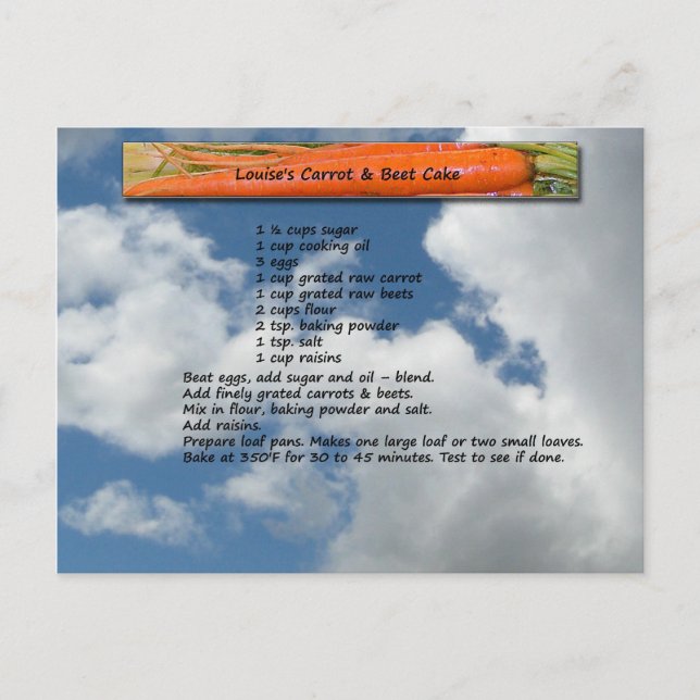 Postales de receta de crema de remolacha y zanahor (Anverso)