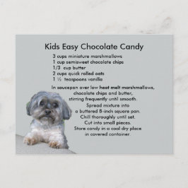 Postales de receta de dulces de chocolate para niñ