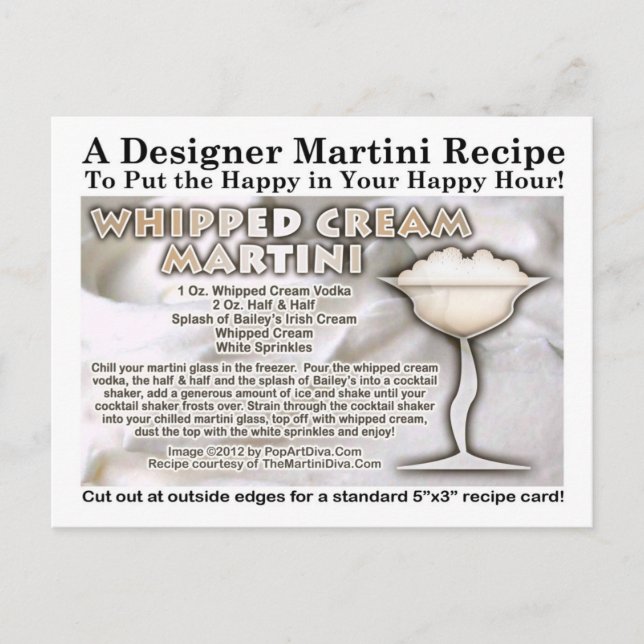 Postales de receta de Martini crema batida (Anverso)