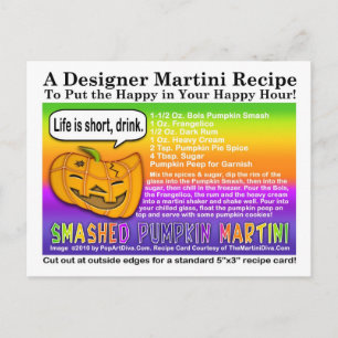 Postales de receta de Martini de calabaza hueca Ha