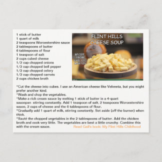 Postales de receta de sopa de queso de Flint Hills