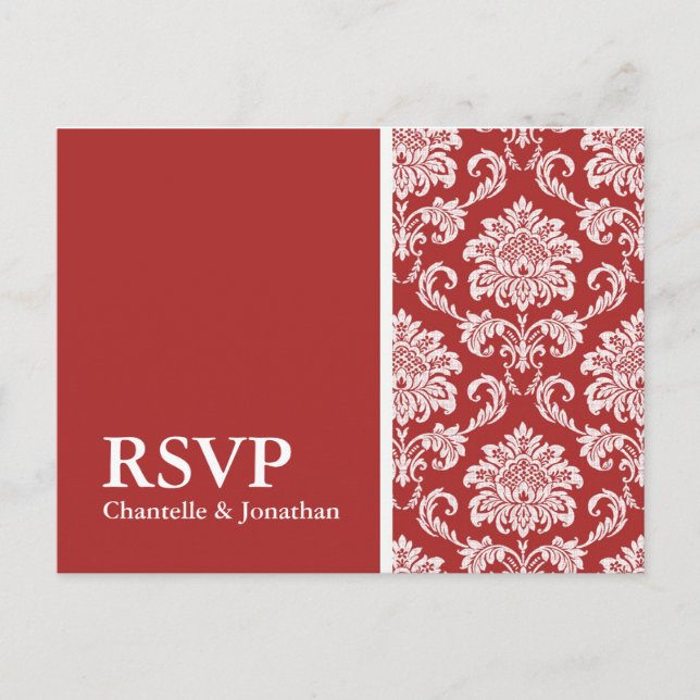 Postales de Red Damask RSVP (Anverso)