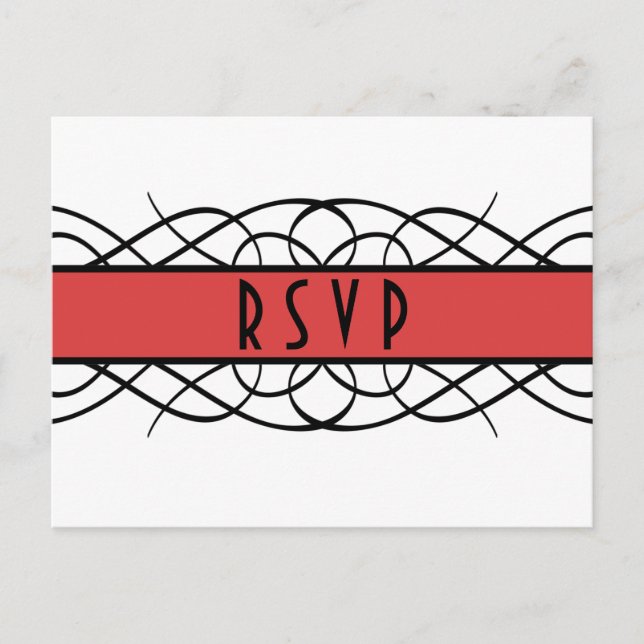 Postales de Red Deco Florecen RSVP (Anverso)