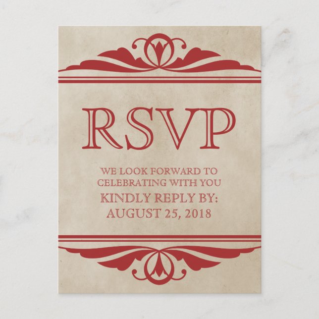 Postales de Red Elego Deco RSVP (Anverso)