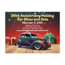 Postales de regalo de vacaciones de retro Hot Rod 