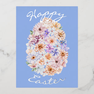 Postales de Relieve metalizado azul de las Florals
