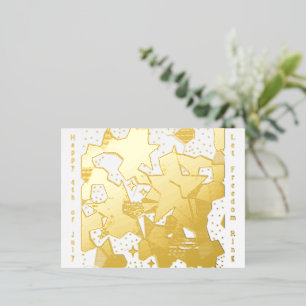 Postales de Relieve metalizado "Feliz 4 de julio"