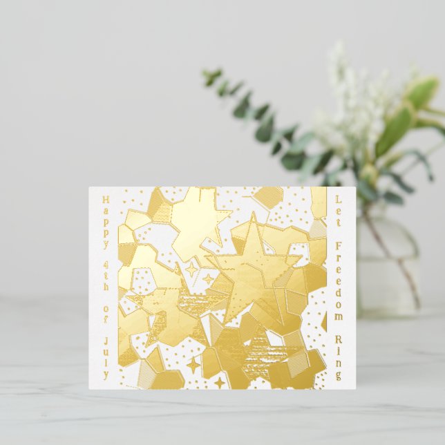 Postales de Relieve metalizado "Feliz 4 de julio" (Anverso de pie)