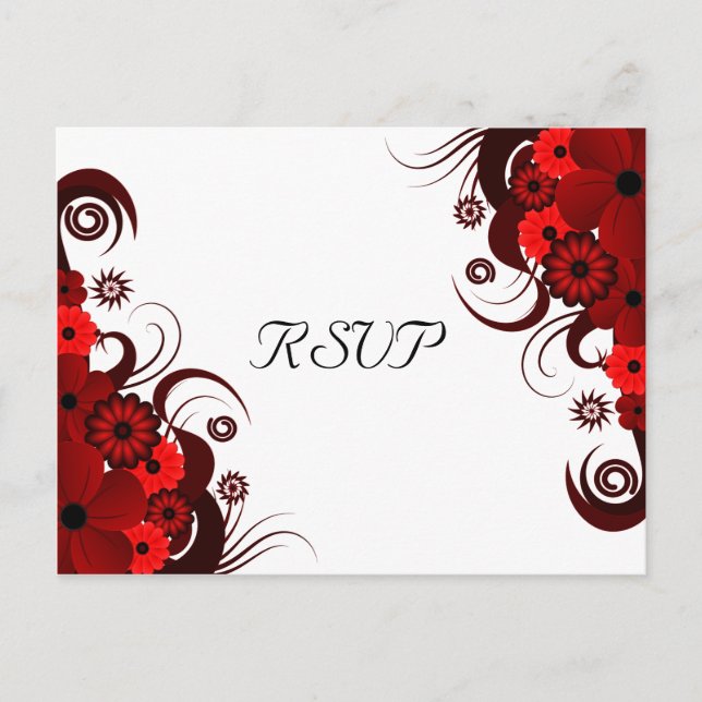 Postales de respuesta de RSVP con elegancia floral (Anverso)