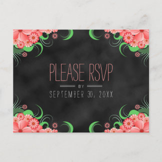Postales de respuesta de RSVP de floral rosa de pi